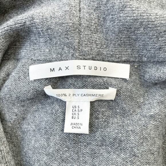 Max Studio 2 Ply Cashmere Shawl Collar Cardigan Soft Gray Quiet Luxury Fall NEW - Picture 7 of 12